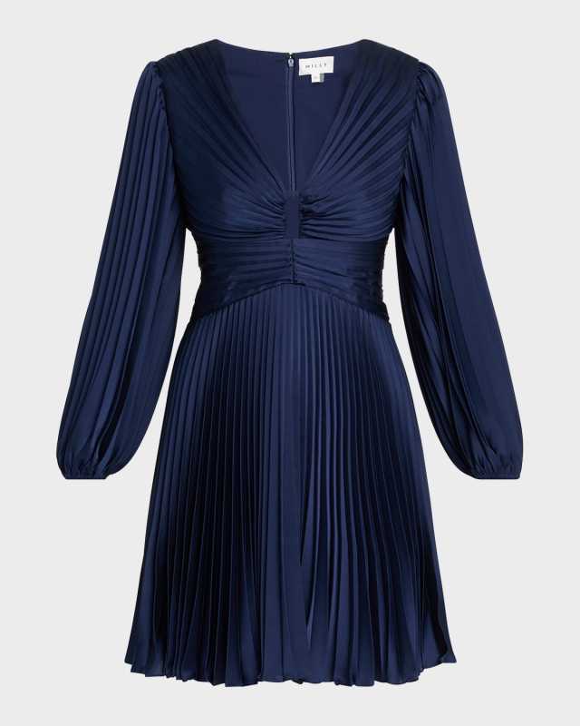 Julia Cutout Pleated A-Line Mini Dress